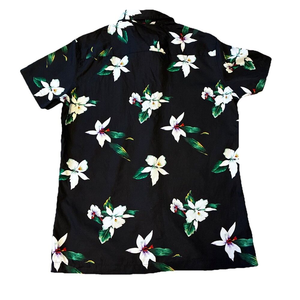 Marc Anthony Men’s Short Sleeve Black Floral Hawaiian Golf Beach Shirt Sz Small - Picture 2 of 7